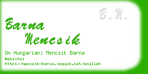 barna mencsik business card